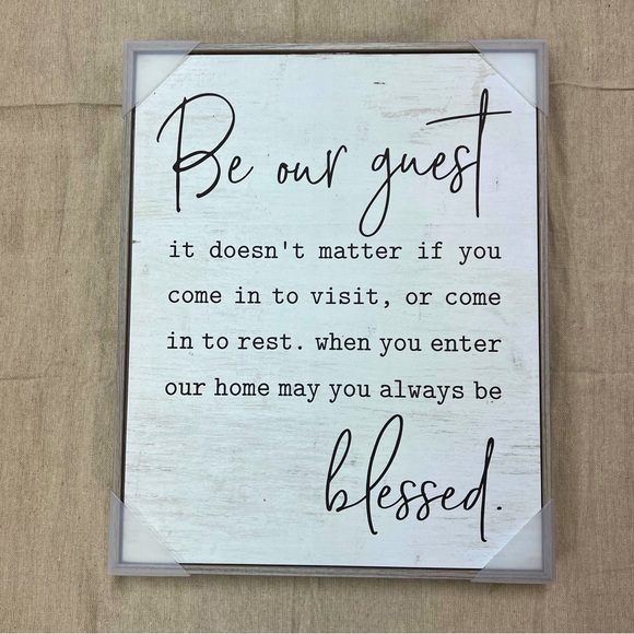Be Our Guest Framed Wall Plaque - Picture 1 of 6